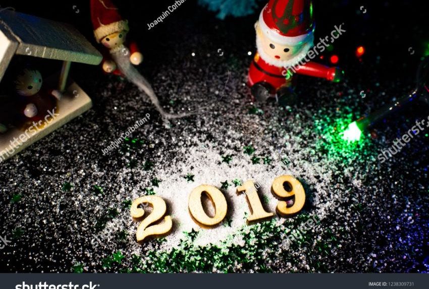 Stock Photo Welcome New Year With Christmas Decoration And Snow 1238309731